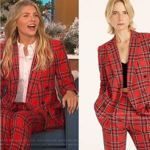 J Crew red plaid pants new size 4 holiday time